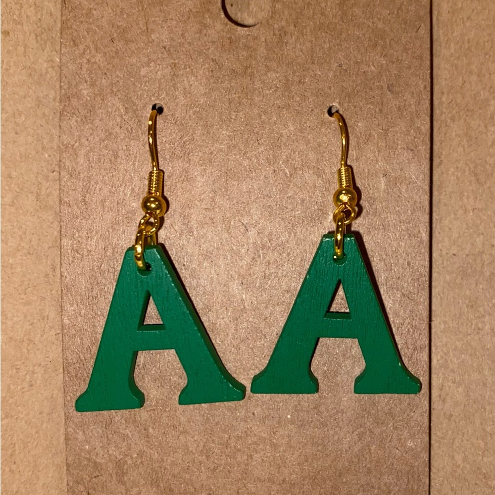 ☀️3/$12☀️ Letter “A” Wood Earrings